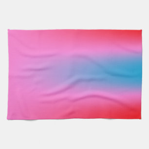 Diep Magenta Roze naar Rood & Blauw Auric Ombre Theedoek