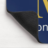 Diep Marine Gouden Monogram Gepersonaliseerde Naam Muismat (Hoek)