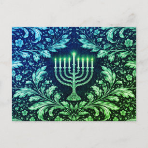 Diep marine menorah William Morris patroon Briefkaart