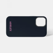 Diep marine roze aangepaste naam iPhone hoesje (Achterkant horizontaal)