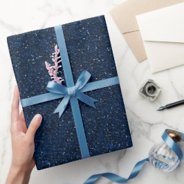 Diep marineblauw fijne donkerblauwe glinsterende p cadeaupapier