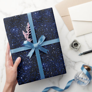 Diep marineblauw fijne donkerblauwe glinsterende p cadeaupapier