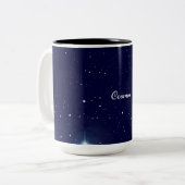 Diep Middenblauw Kosmische Sterrenhemel Kosmos Mok (Voorkant links)
