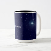 Diep Middenblauw Kosmische Sterrenhemel Kosmos Mok (Voorkant rechts)