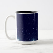 Diep Middenblauw Kosmische Sterrenhemel Kosmos Mok (Links)