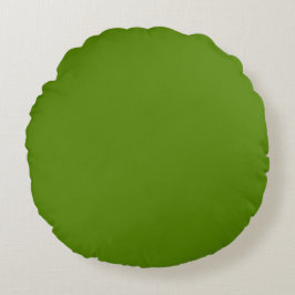 Diep mosgroen effen kleur decoratief rond kussen