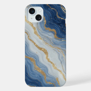 Diep Oceaan Goud Marmer Stroom ✨ Elegante Abstract iPhone 15 Plus Case