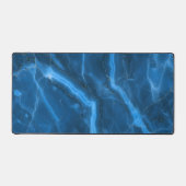 Diep Oceaanblauw Agate Steen Abstract Groot Kantoo Bureaumat (Voorkant)