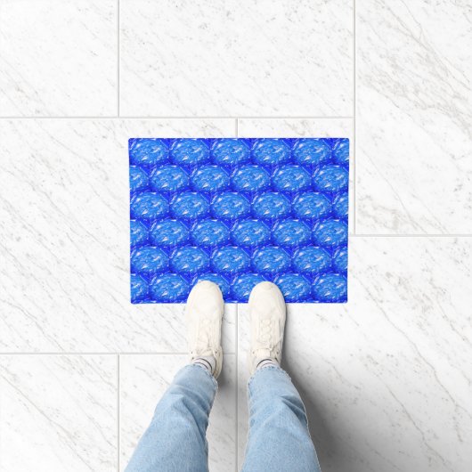 Diep Oceaanblauw Geometrisch  Deurmat (Binnen)