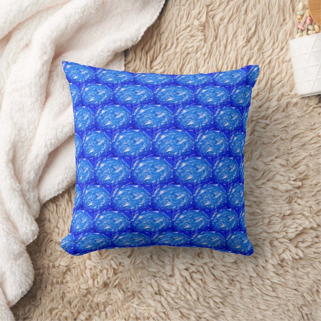 Diep Oceaanblauw Geometrisch  Kussen (Deken)