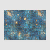 Diep Oceaanblauw & Goud Aquarel Schelp Decoupage  Tissuepapier (Voorkant)