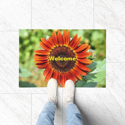 Diep Oranje Zonnebloem Welkomstmat Deurmat (Binnen)