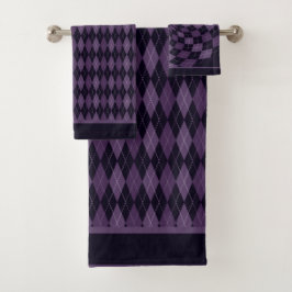 Diep Paars Argyle Bad Handdoek