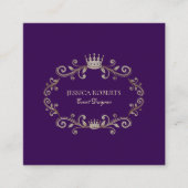 Diep Paars en zilver  Lijst Vierkante Visitekaartje (Voorkant)