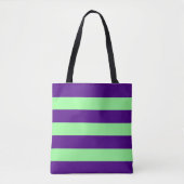 Diep Paars met Mintgroene Streep Tote Bag (Voorkant)
