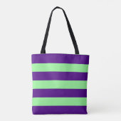 Diep Paars met Mintgroene Streep Tote Bag (Achterkant)