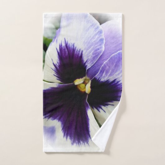 diep paars op witte paniek bad handdoek (Handdoek)