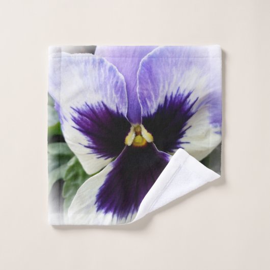 diep paars op witte paniek bad handdoek (Wasdoekje)