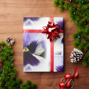 diep paars op witte paniek cadeaupapier