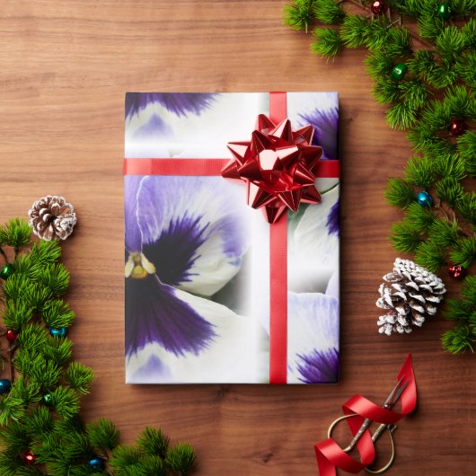 diep paars op witte paniek cadeaupapier (Feestdagen Geschenken)