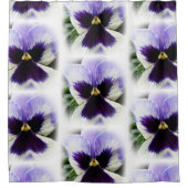 diep paars op witte paniek douchegordijn (Voorkant)