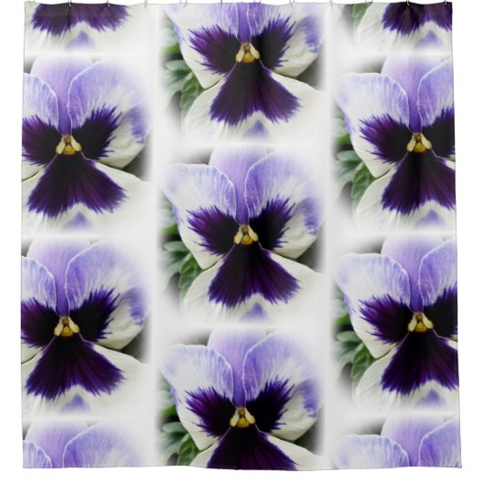 diep paars op witte paniek douchegordijn (Voorkant)
