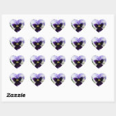 diep paars op witte paniek hart sticker (Vel)