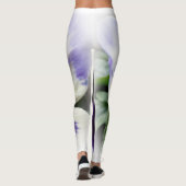 diep paars op witte paniek leggings (Achterkant)