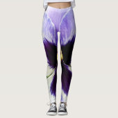 diep paars op witte paniek leggings (Voorkant)