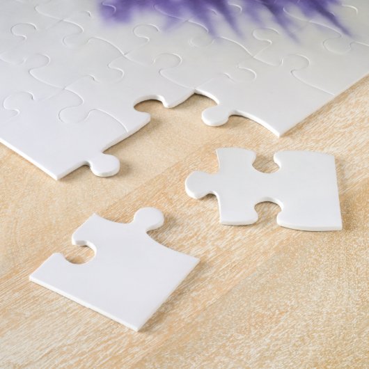 diep paars op witte paniek legpuzzel (Zijkant)