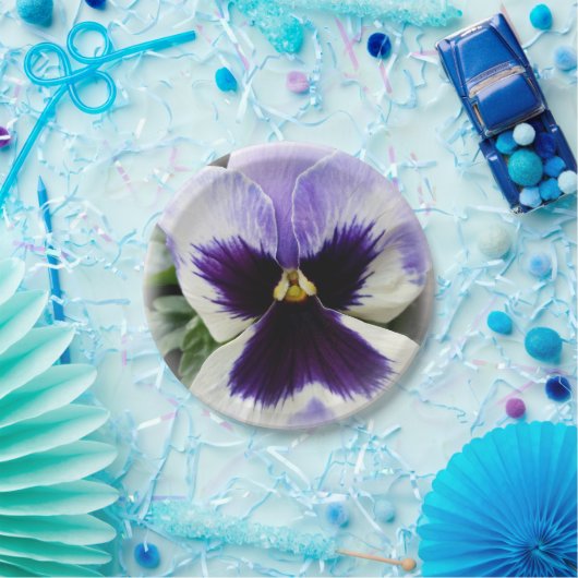 diep paars op witte paniek papieren bordje (Feest)