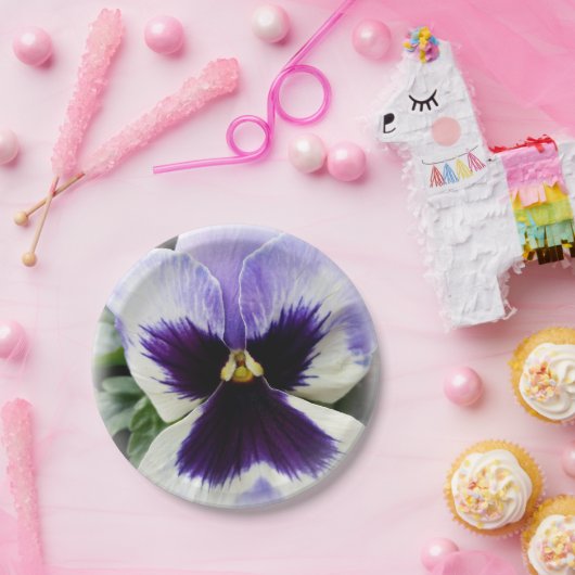 diep paars op witte paniek papieren bordje (Feest)