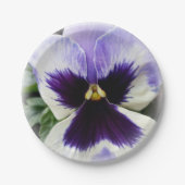 diep paars op witte paniek papieren bordje (Voorkant)