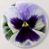 diep paars op witte paniek ronde button 6,0 cm (Voorkant)