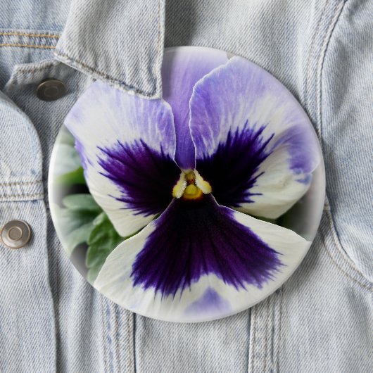 diep paars op witte paniek ronde button 6,0 cm (In situ)