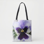 diep paars op witte paniek tote bag (Voorkant)