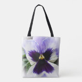diep paars op witte paniek tote bag (Achterkant)