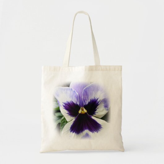 diep paars op witte paniek tote bag (Voorkant)