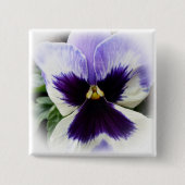 diep paars op witte paniek vierkante button 5,1 cm (Voorkant)