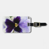 diep paars op witte viooltje bagagelabel (Voorkant horizontaal)