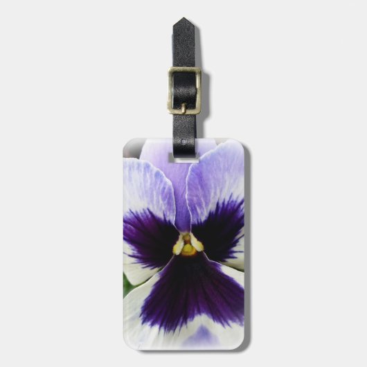 diep paars op witte viooltje bagagelabel (Voorkant verticaal)
