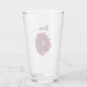 Diep Paarse Dahlia Bloem Gepersonaliseerd Glas (Achterkant)