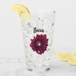 Diep Paarse Dahlia Bloem Gepersonaliseerd Glas