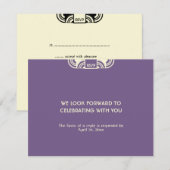 Diep paarse deco bruiloft omheining RSVP reactie Kaartje (Voorkant / Achterkant)