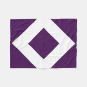 Diep Paarse diamant, witte rand Fleece Deken (Voorkant (Horizontaal))