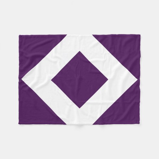 Diep Paarse diamant, witte rand Fleece Deken (Voorkant (Horizontaal))