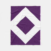 Diep Paarse diamant, witte rand Fleece Deken (Voorkant)