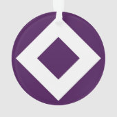 Diep Paarse diamant, witte rand Ornament (achterkant)