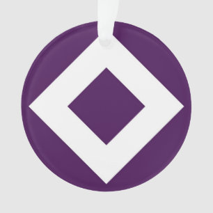 Diep Paarse diamant, witte rand Ornament
