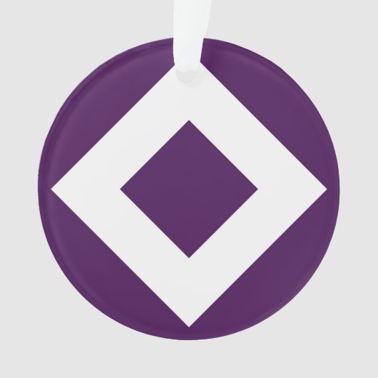 Diep Paarse diamant, witte rand Ornament (voorkant)